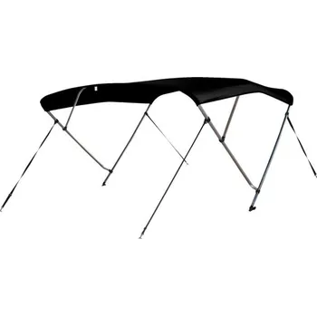 Stříška nad vchodové dveře Talamax Černá sluneční stříška bimini Deluxe se 3 vzpěrami, rozpětí 137 - 152 cm, délka 183 cm, výška 117 cm