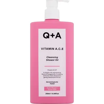 Sprchový gel Q+A Vitamin A.C.E Cleansing Shower Oil - Zklidňující, omlazující a čisticí sprchový olej 250 ml
