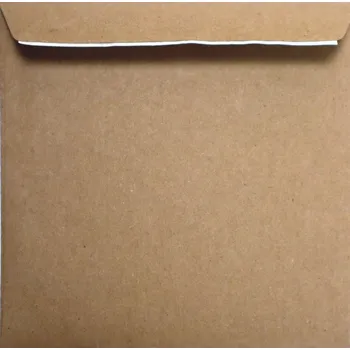 Obálka Ozdobné ekologické obálky čtvercové EKO Design hnědé s proužkem, 5 ks