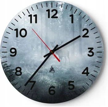 Hodiny Nástěnné hodiny do obýváku 40x40 Krajina Kulatý Skleněné hodiny Loft Tiché