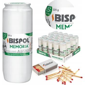 Svíčka Vložky do olejových do hřbitovních svíček BISPOL WO4 84H 24 ks + zápalky DABSTER_ PL 38 ks