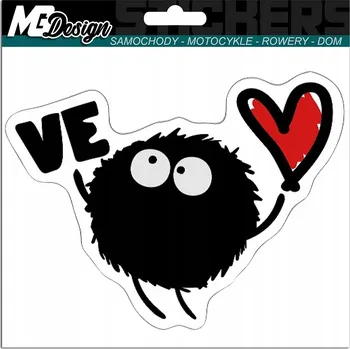 Samolepicí dekorace na vozidlo SAMOLEPKA Grafika na auto Příšerka Chlupatá Koule Monster 15x11,5