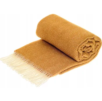 Prostěradlo Deka Rena Home vlněná 140 cm x 200 cm žlutá
