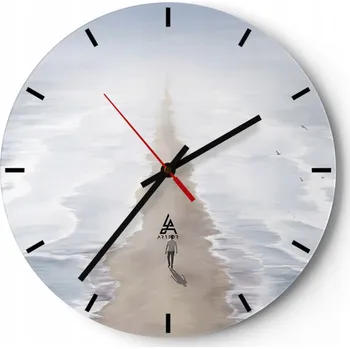 Hodiny Nástěnné hodiny do kuchyně 30x30 Moře Skleněné hodiny do obýváku Loft Tiché