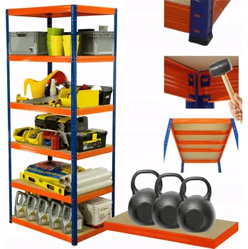 regál Dílenský regál kovový stojan HELIOS 196x75x60cm 6 polic x 350kg SILNÝ POLSKÝ