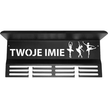 Věšák Věšák Tanec držák na medaile hák JMÉNO ČERNÝ police na poháry balet 50cm