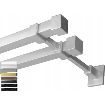 Garnýž Garnýž dvojitá hranatá záclonová tyč 330 cm bez žabek