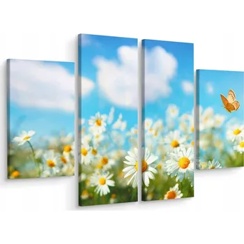 Obraz Obraz Čtyřdílný Květiny SEDMIKRÁSKY Mraky 3D 200x150