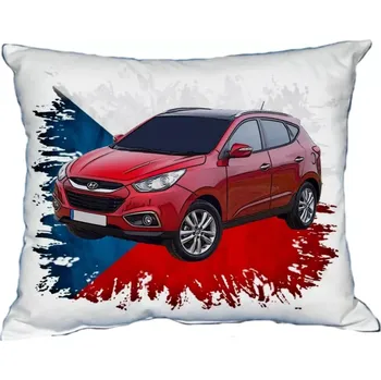 Povlak na polštářek Polštářek s osobním autem Hyundai ix35 vlajka ČR (Polštářek s osobním autem )