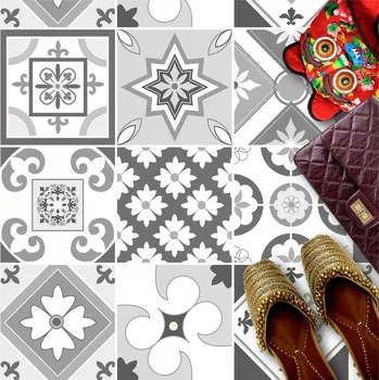 Fototapeta Samolepky na dlaždice 10x10 cm - Marocké šedé vzory