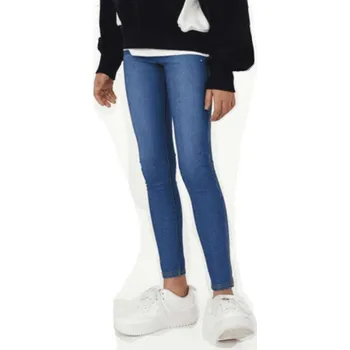 Dívčí legíny DÍVČÍ LEGÍNY IMITACE RIFLÍ BAVLNĚNÉ Barva: Tmavě modrá, Velikost: 146