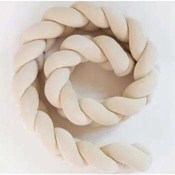 Prostěradlo Lulumi Chránič do postýlky cop 200 cm Krémová světle béžová