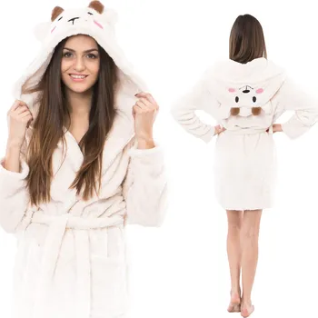 Dámský župan TEPLÝ TLUSTÝ ŽUPAN BERÁNEK dámský pánský S KAPUCÍ DLOUHÝ OVCE BÍLÝ M