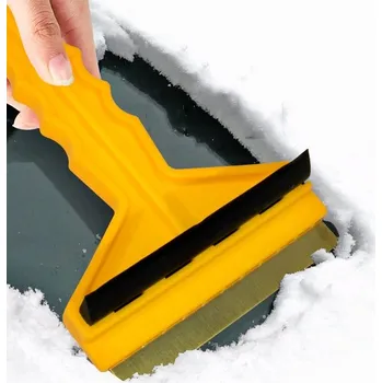 Autoškrabka MOSAZNÁ ŠKRABKA NA LED A SNÍH NA OKNA AUTA, SILNÁ KOVOVÁ ŠKRABKA S HÁKEM NA ZIMU