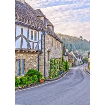 Obraz Plakát Kamenné domky bez rámu 20,5 x 28,4 cm