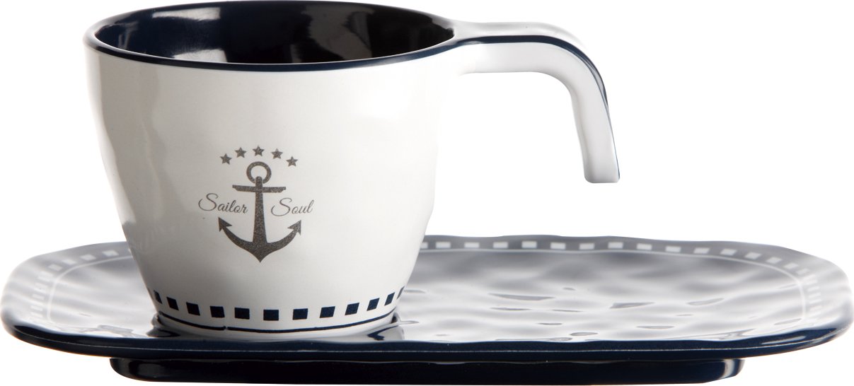 Marine Business Hrnek s podtáckem na espresso Sailor, výška 4,7 cm, průměr 6,5 cm