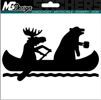 Samolepicí dekorace na vozidlo NÁLEPKA na auto MEDVĚD LOS KAJAK 15x8