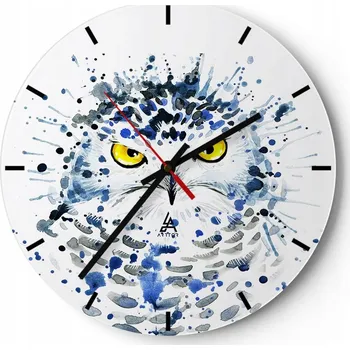 Hodiny Nástěnné hodiny do kuchyně 30x30 Pták Skleněné hodiny do obýváku Loft Tiché