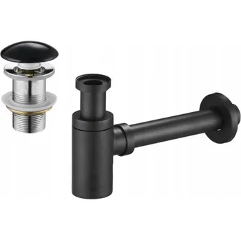 Sifon ČERNÝ UMYVADLOVÝ SIFON MEXEN + KERAMICKÁ ZÁTKA