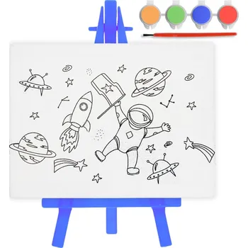 kreativní sada MALÍŘSKÁ SADA jako dárek kreativní PLÁTNO STOJAN BARVY pro děti