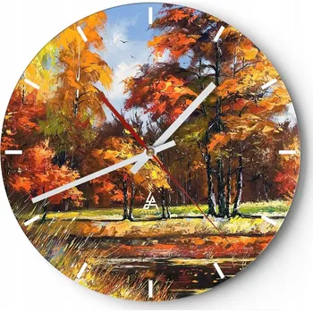 Hodiny Nástěnné hodiny do kuchyně 30x30 Krajina Skleněné hodiny do obýváku Tiché