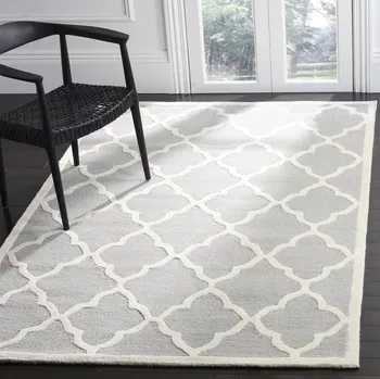 Koberec PŘÍRODNÍ VLNĚNÝ KOBEREC SAFAVIEH CAMBRIDGE CAM312L šedý krémový 152x243