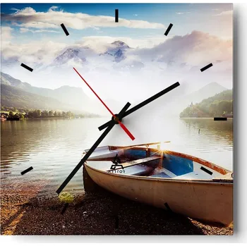 Hodiny Velké nástěnné hodiny 40x40 Krajina Skleněné hodiny Tiché