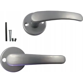 Dveřní kování KLIKA BISKVIT STŘÍBRNÁ ROZETA KULATÝ ŠTÍTEK