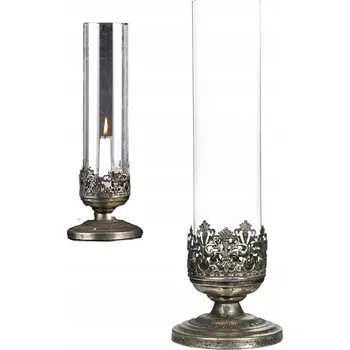 Svícen SVÍCEN STŘÍBRNÝ kandelábr na stolní svíčky dekorace do obýváku 37 cm