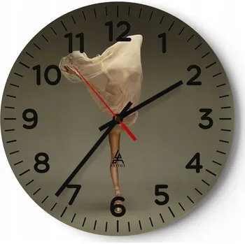 Hodiny Velké nástěnné hodiny 40x40 Baletka Skleněné hodiny Kulatý Tiché