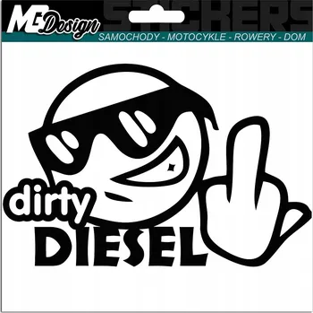 Samolepicí dekorace na vozidlo NÁLEPKA na auto DIRTY DIESEL FUCK FUNNY 15x23 cm