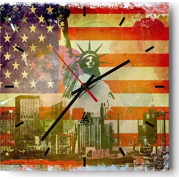 Hodiny Velké nástěnné hodiny na zeď 40x40 Jork Skleněné hodiny Tiché