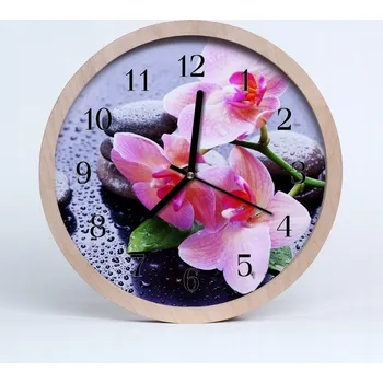 Hodiny Nástěnné quartzové hodiny tiché Orchidej Květiny 20 cm