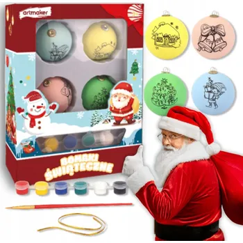 Vánoční ozdoba Sada ozdob na malování KREATIVNÍ SADA Vánoční ozdoby 4ks BARVY počet kusů 4 barva vícebarevná