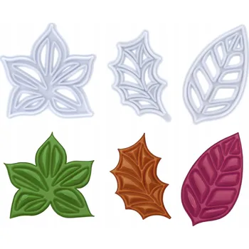 Vykrajovátko Formy, formičky vykrajovátka do cukrové hmoty, sušenky, marcipán Listy 3ks