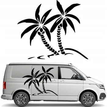 Samolepicí dekorace na vozidlo SAMOLEPKA na auto karavan PALMY PLÁŽ PLÁŽE 90x108