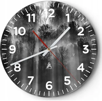 Hodiny Nástěnné hodiny do obýváku 40x40 Krajina Kulatý Skleněné hodiny Loft Tiché