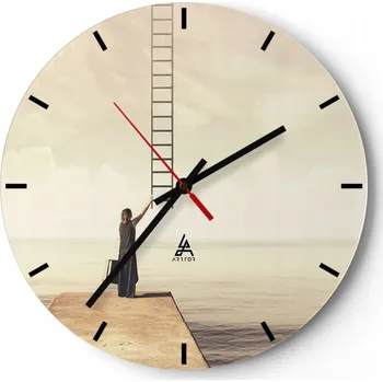 Hodiny Velké nástěnné hodiny 40x40 Abstrakce Skleněné hodiny Kulatý Tiché