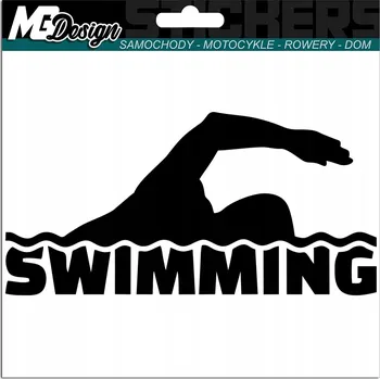 Samolepicí dekorace na vozidlo NÁLEPKA na auto PLAVÁNÍ PLAVEC 15x7