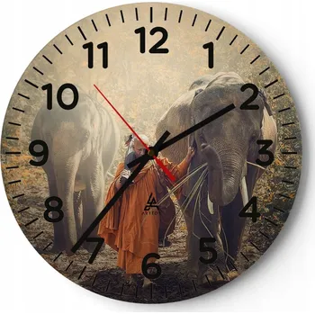 Hodiny Nástěnné hodiny do kuchyně 30x30 Asie Skleněné hodiny do obýváku Loft Tiché