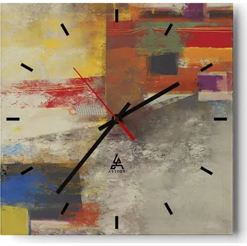 Hodiny Velké nástěnné hodiny 40x40 Abstrakce Skleněné tiché hodiny