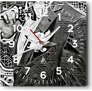 Hodiny Kuchyňské nástěnné hodiny 30x30 Muž Skleněné hodiny do obýváku Moderní Tiché