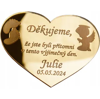 Dekorativní magnet Magnet Křest Poděkování hostům, gravírování MCZ-2