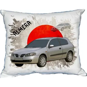 Povlak na dekorativní polštářek Polštářek s osobním autem Nissan Almera (Polštářek s osobním autem )
