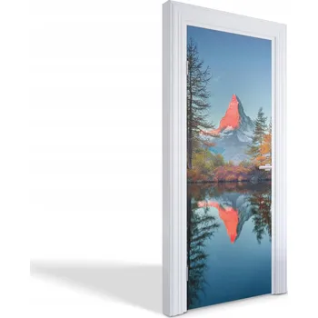 Fototapeta Dekorativní samolepka na dveře oživí vzhled - Odraz Matterhornu 75x205 cm