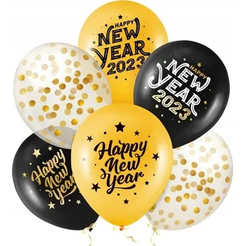 Balónek Latexové balónky Šťastný Nový Rok 30 cm 6 ks