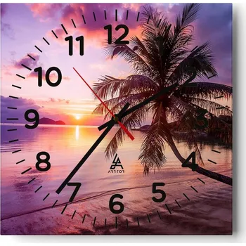 Hodiny Kuchyňské nástěnné hodiny 30x30 Krajina Skleněné hodiny do obýváku Moderní Tiché