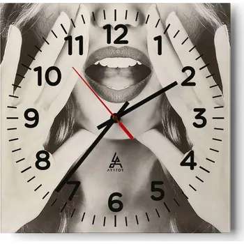 Hodiny Nástěnné hodiny do obýváku 40x40 Žena Bezhluké hodiny na skle Tiché