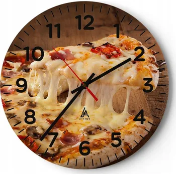 Hodiny Nástěnné hodiny do obýváku 40x40 Gastronomie Hodiny na skle Loft Tiché