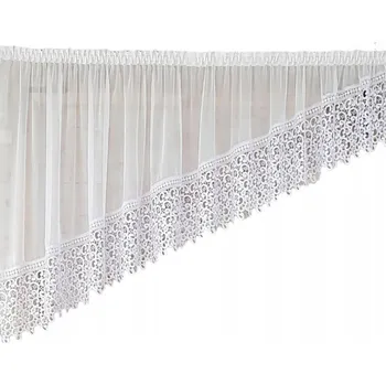 Záclona Hotová záclona 500x150, šikmý levý střih, voál, guipure 30cm